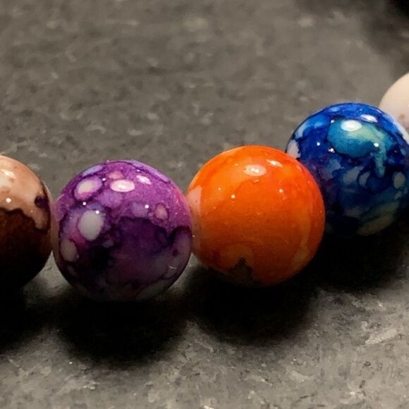 Multi Color Natural Stone Yoga Energy Bracelet, 7 Chakras Healing Reiki Beads - Picture 8 of 8